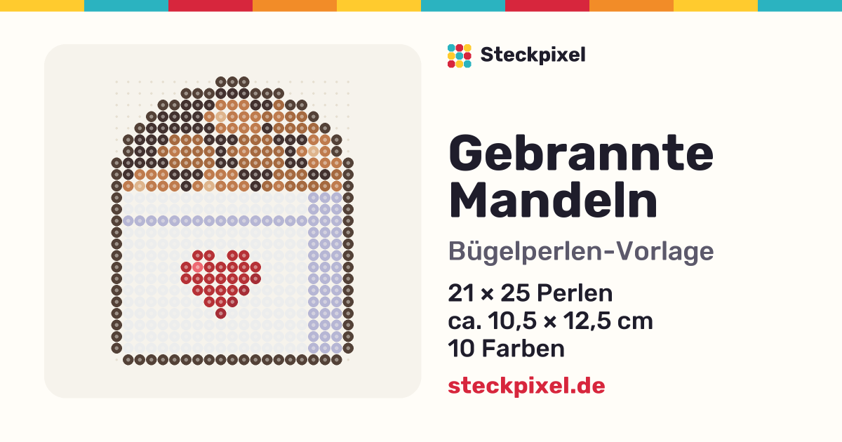 Bügelperlen-Vorlage Gebrannte Mandeln