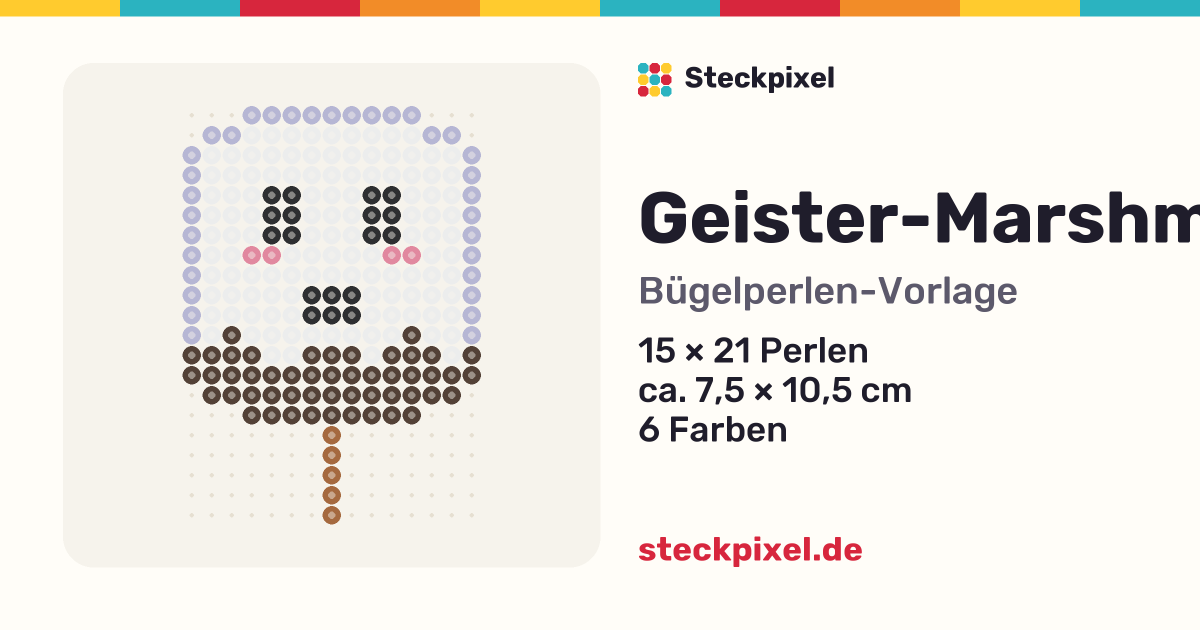 Bügelperlen-Vorlage Geister-Marshmallow