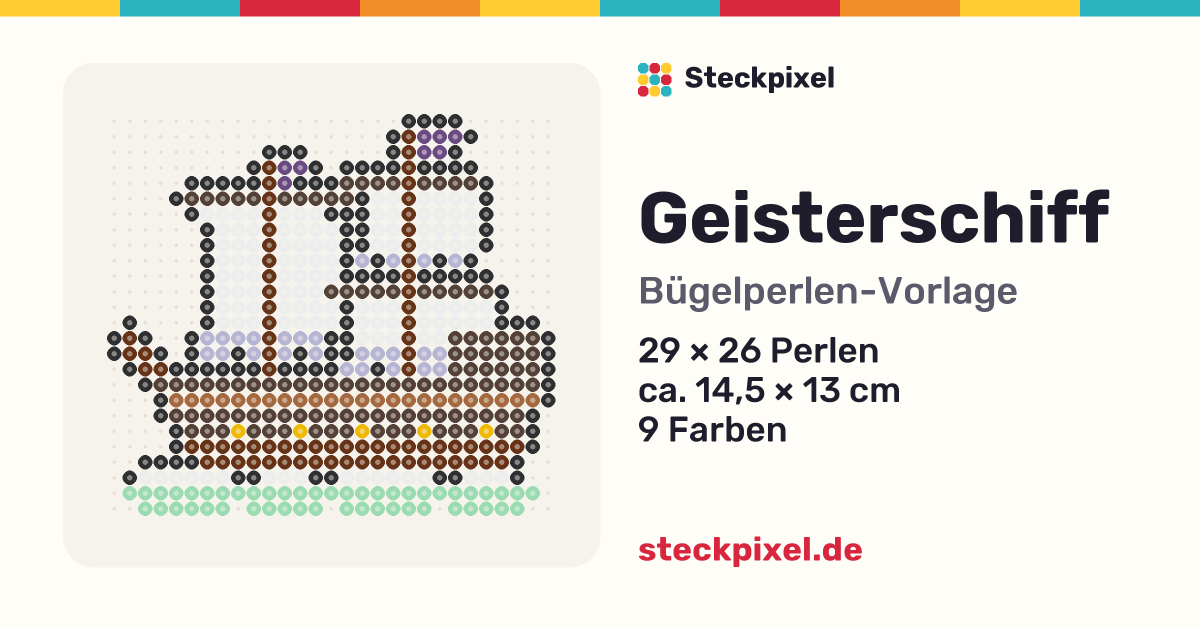 Bügelperlen-Vorlage Geisterschiff