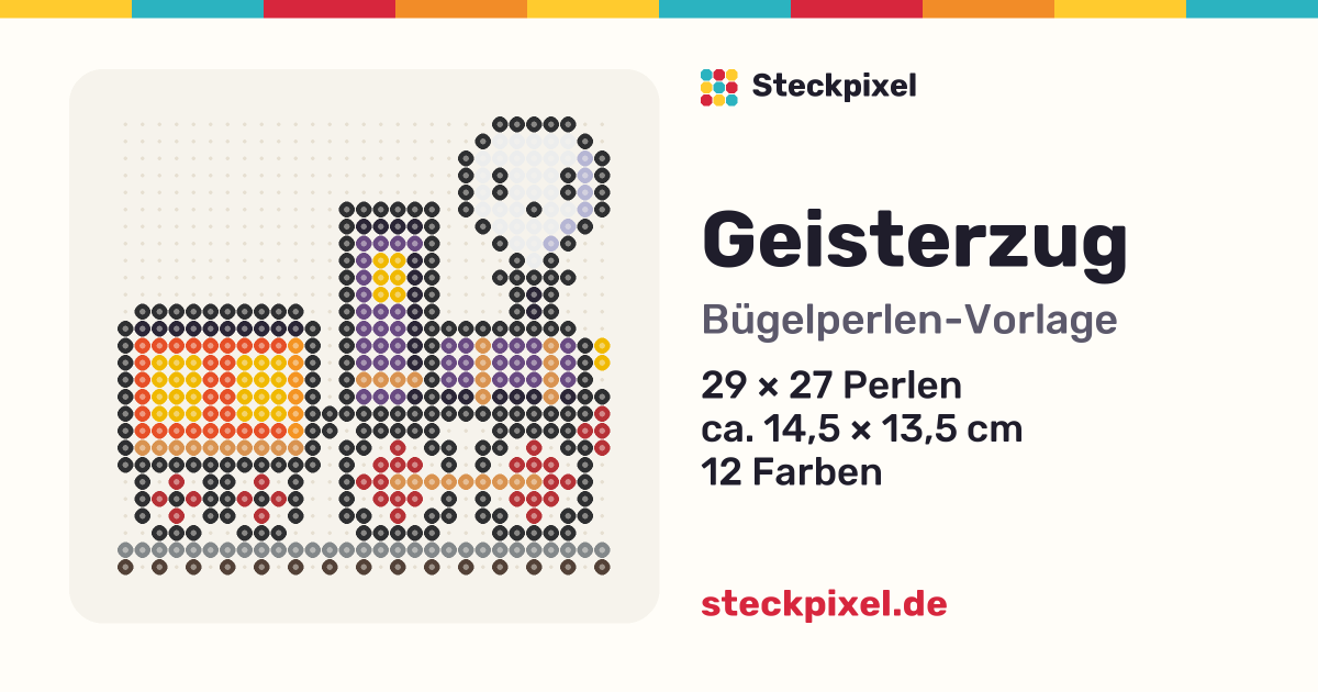 Bügelperlen-Vorlage Geisterzug