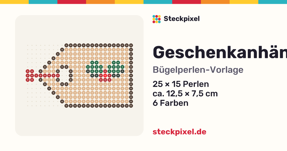 Bügelperlen-Vorlage Geschenkanhänger