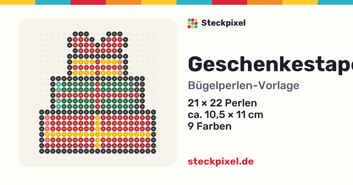Bügelperlen-Vorlage Geschenkestapel