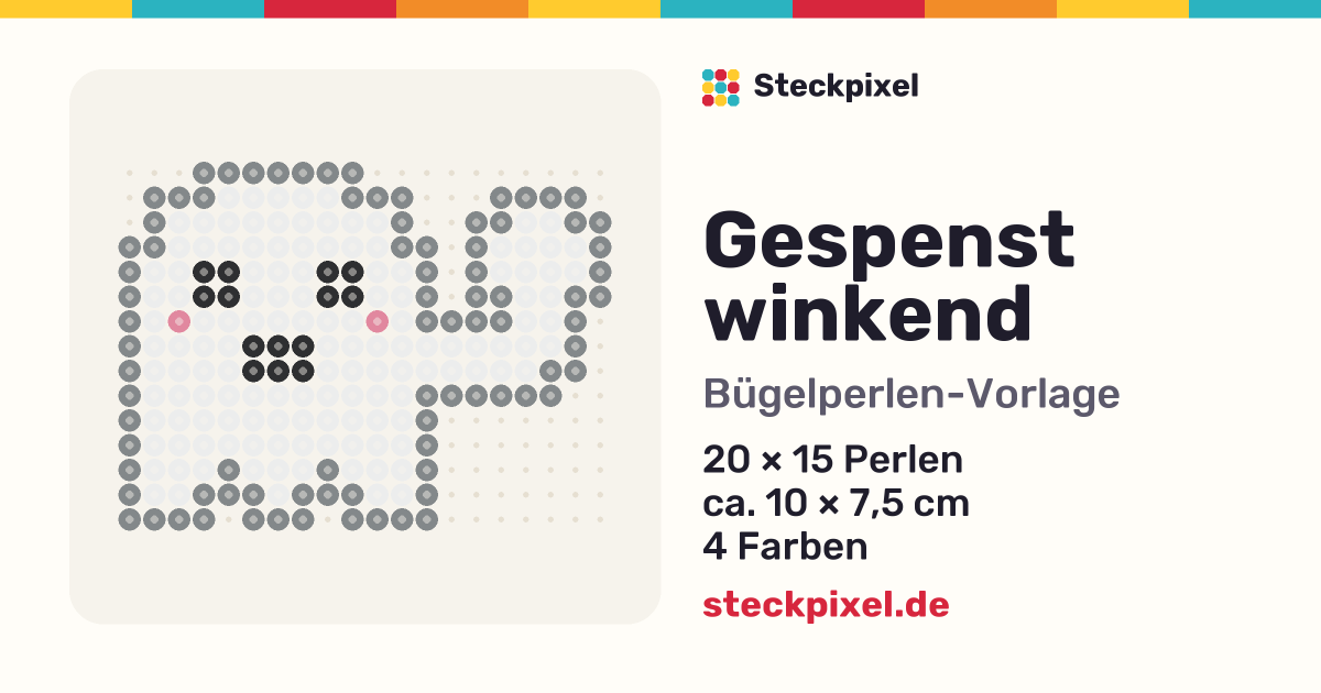Bügelperlen-Vorlage Gespenst winkend