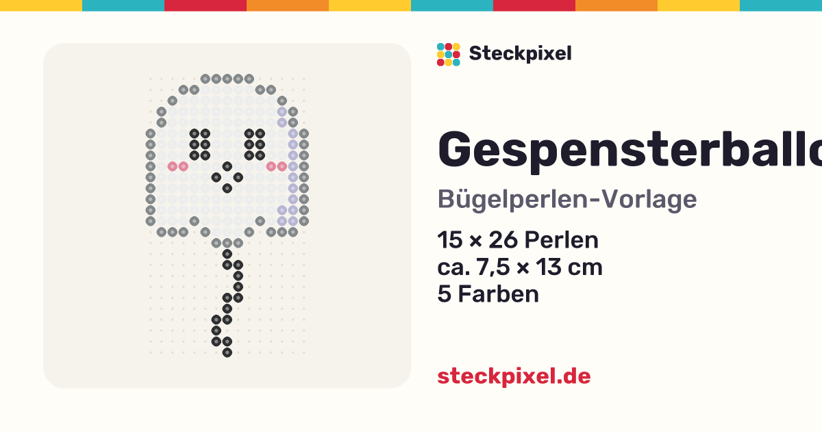 Bügelperlen-Vorlage Gespensterballon