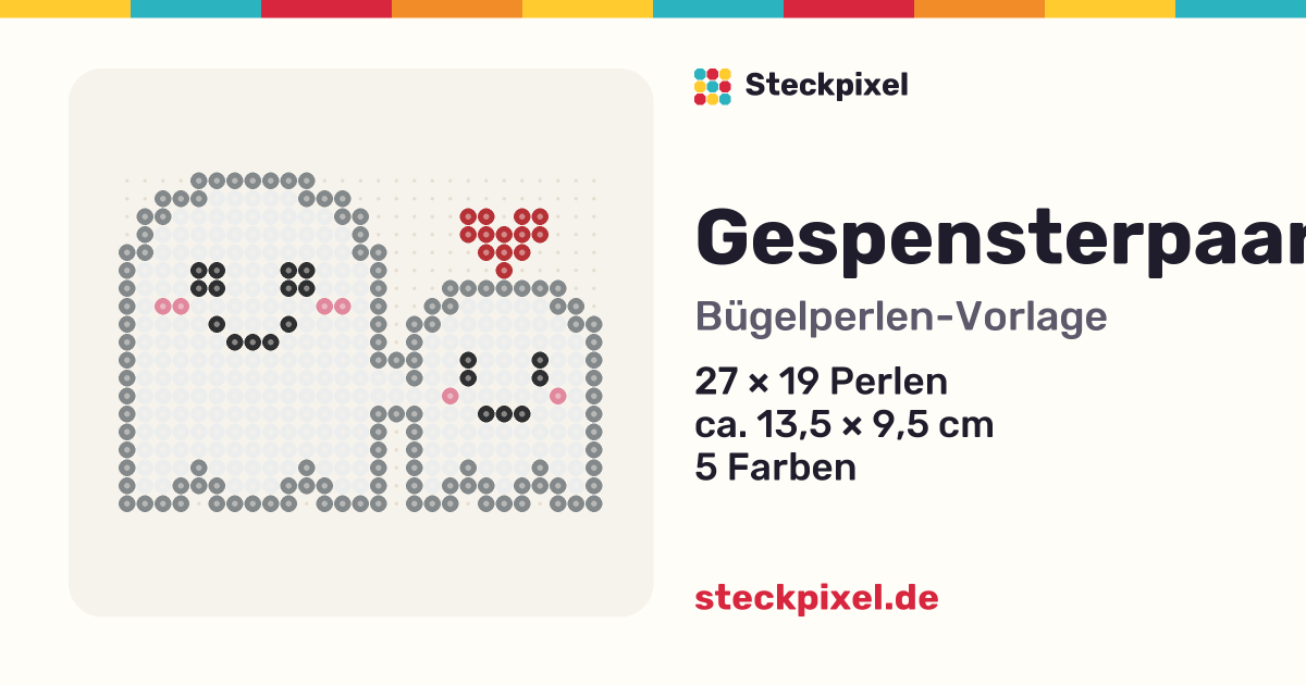 Bügelperlen-Vorlage Gespensterpaar