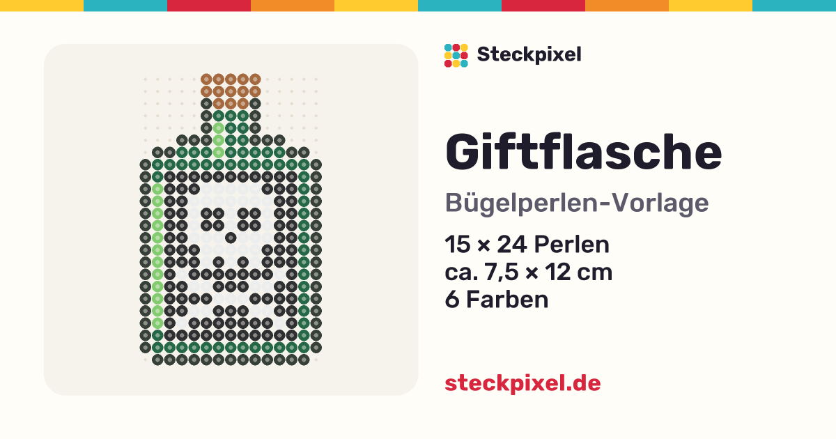 Bügelperlen-Vorlage Giftflasche
