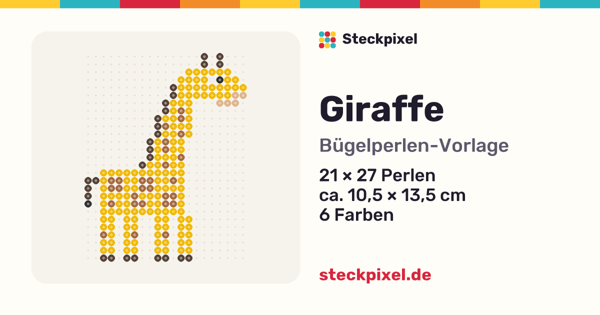 Bügelperlen-Vorlage Giraffe