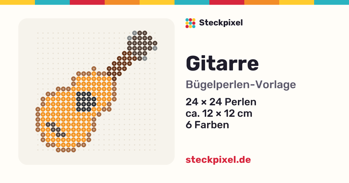 Bügelperlen-Vorlage Gitarre