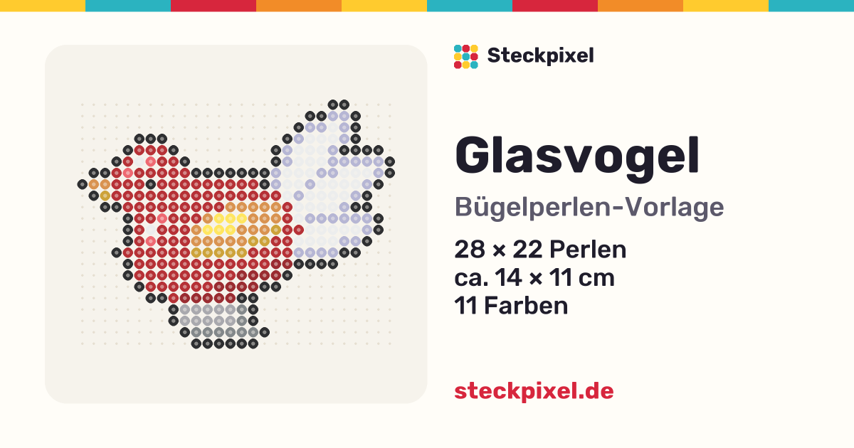 Bügelperlen-Vorlage Glasvogel