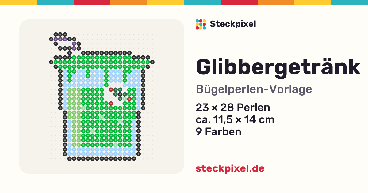 Bügelperlen-Vorlage Glibbergetränk