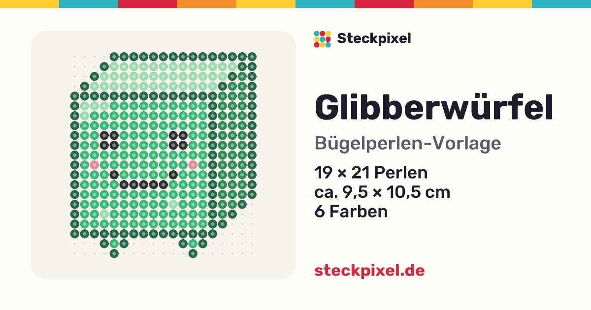 Bügelperlen-Vorlage Glibberwürfel