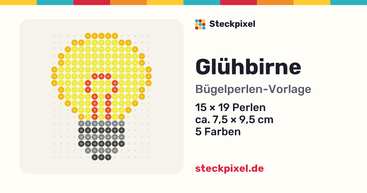 Bügelperlen-Vorlage Glühbirne