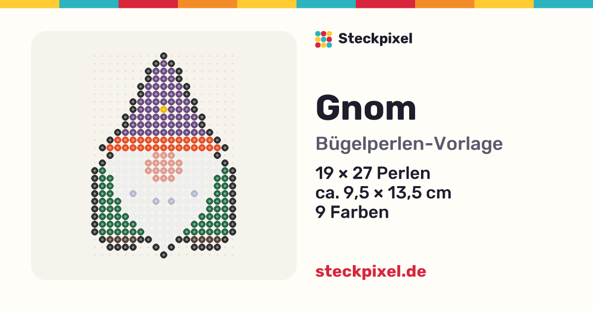 Bügelperlen-Vorlage Gnom