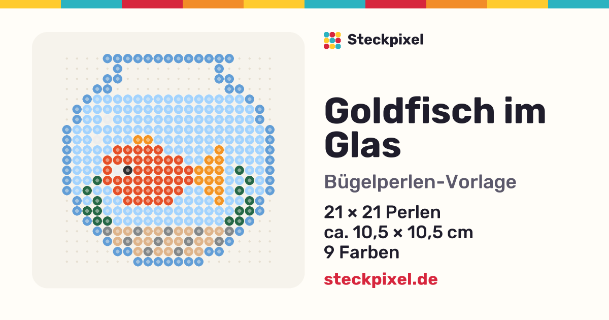 Bügelperlen-Vorlage Goldfisch im Glas