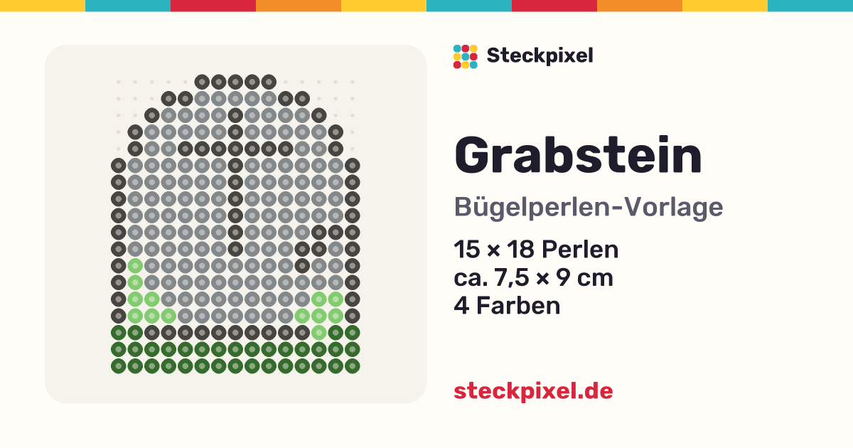 Bügelperlen-Vorlage Grabstein