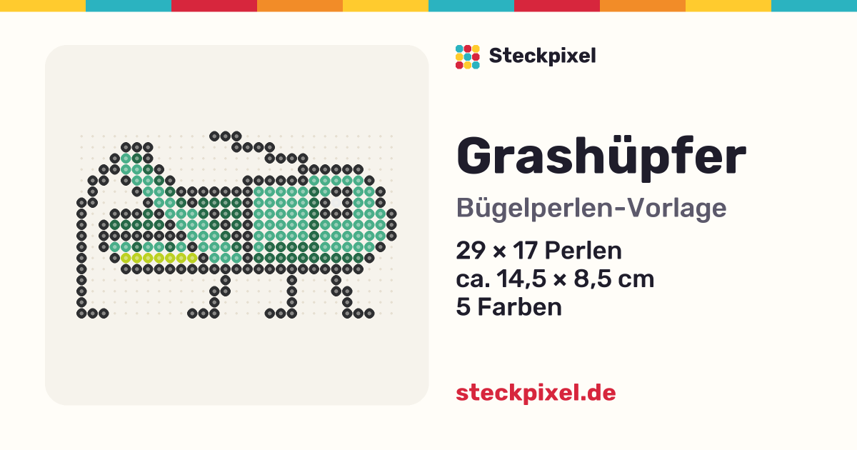 Bügelperlen-Vorlage Grashüpfer