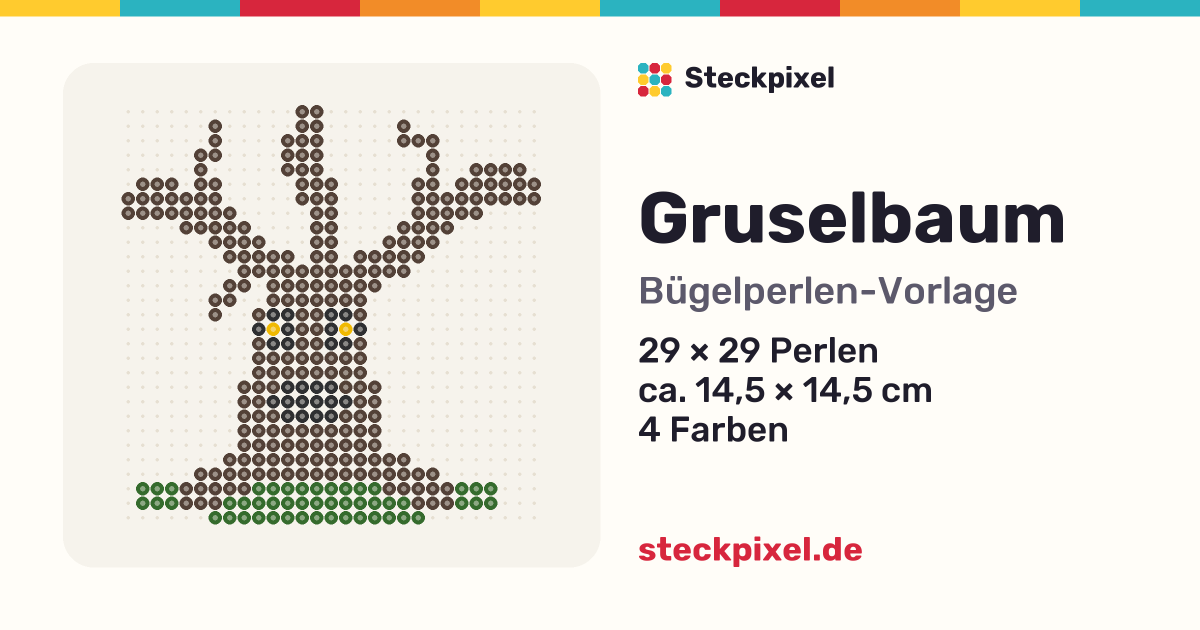 Bügelperlen-Vorlage Gruselbaum