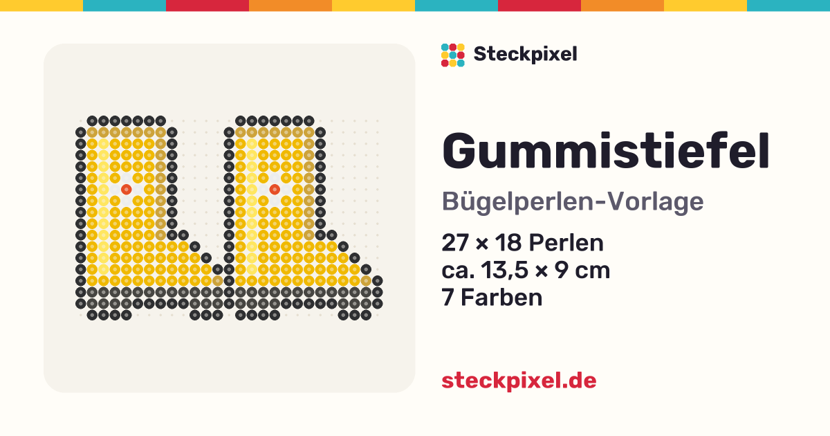 Bügelperlen-Vorlage Gummistiefel