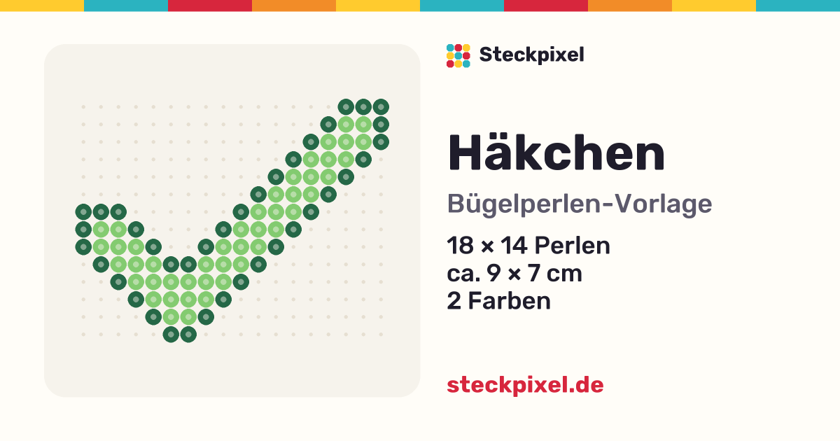 Bügelperlen-Vorlage Häkchen