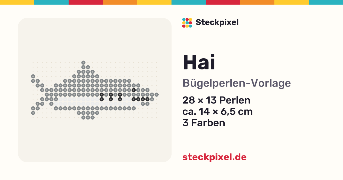 Bügelperlen-Vorlage Hai