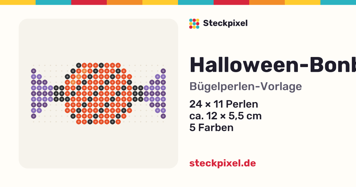Bügelperlen-Vorlage Halloween-Bonbon