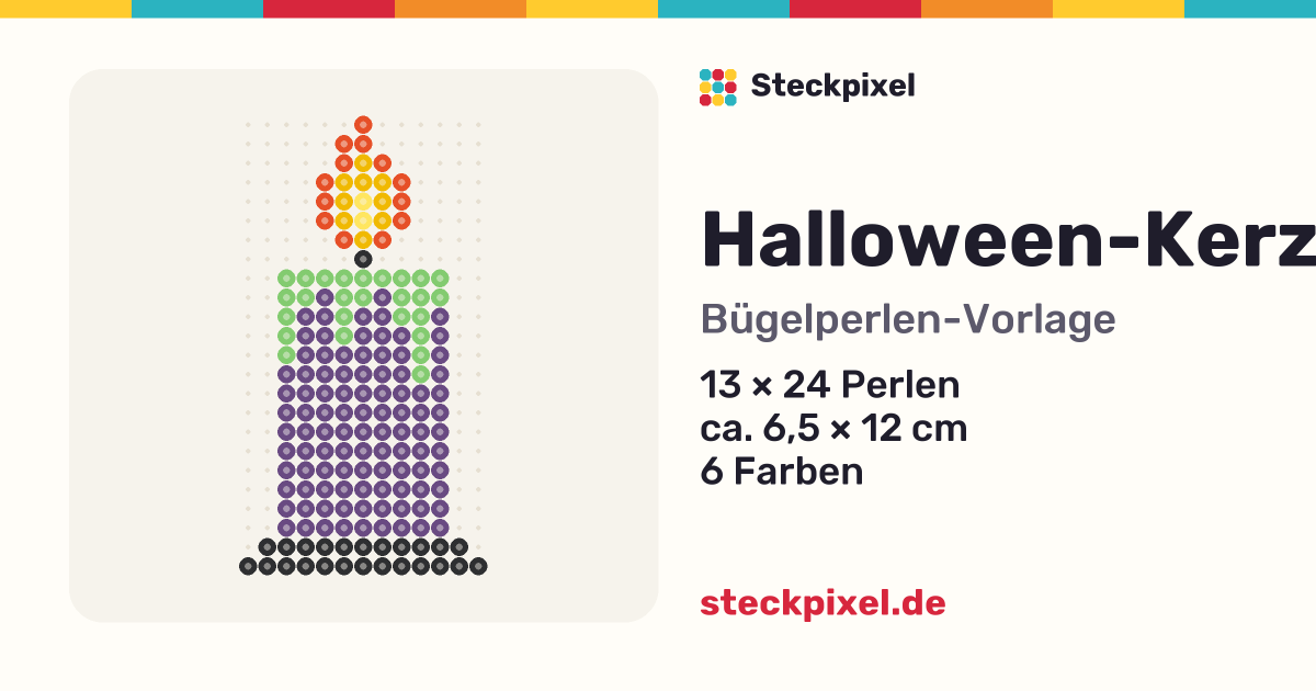 Bügelperlen-Vorlage Halloween-Kerze