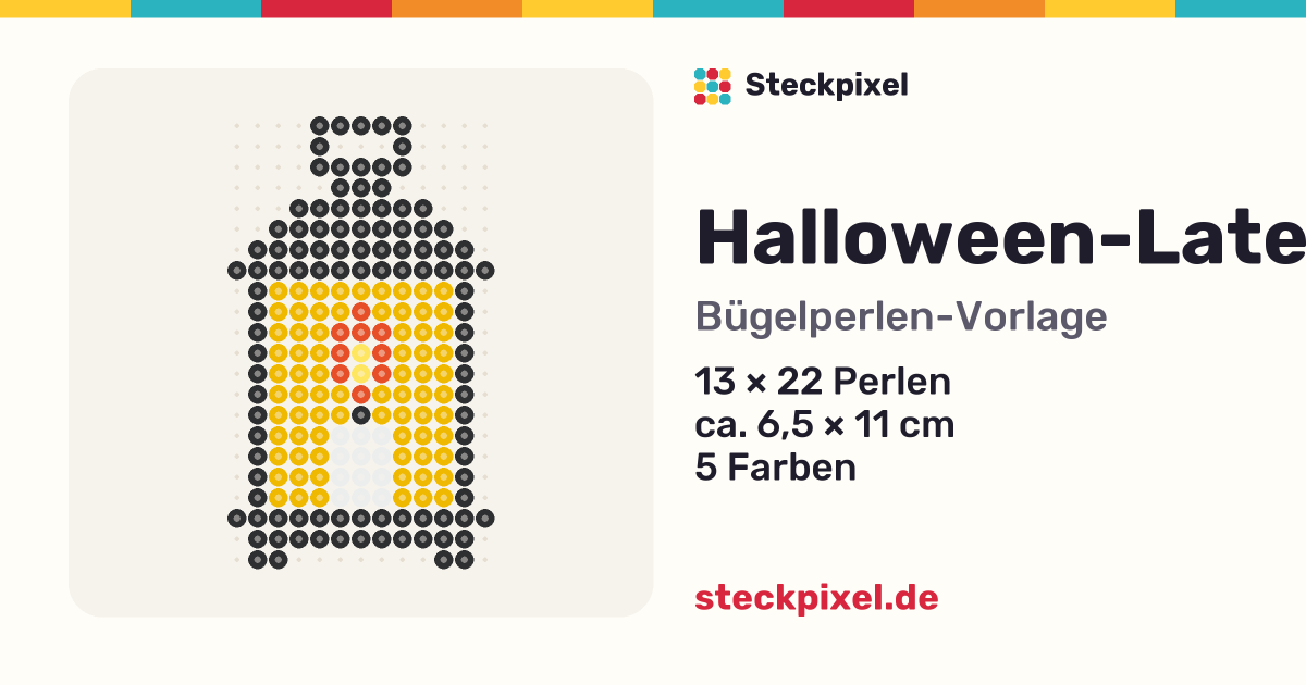 Bügelperlen-Vorlage Halloween-Laterne