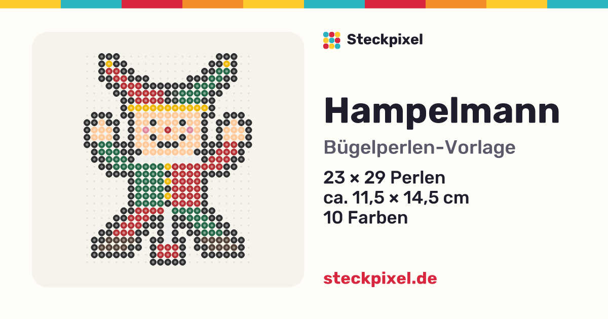 Bügelperlen-Vorlage Hampelmann