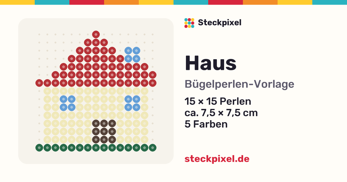 Bügelperlen-Vorlage Haus