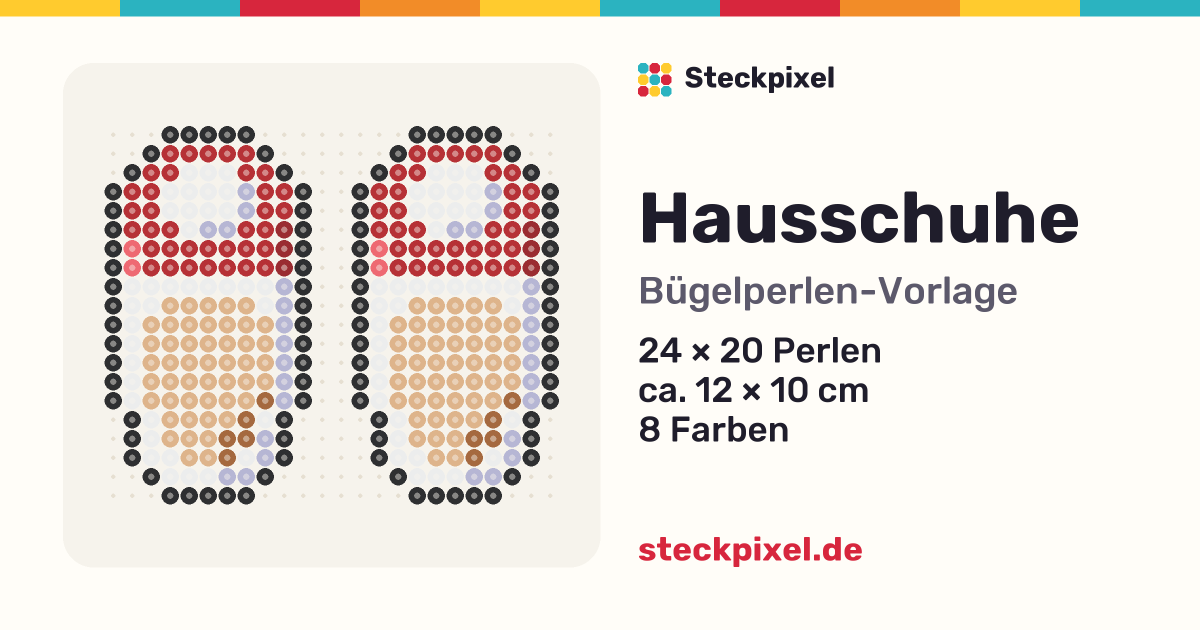 Bügelperlen-Vorlage Hausschuhe