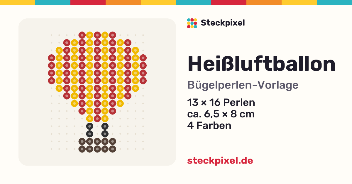 Bügelperlen-Vorlage Heißluftballon