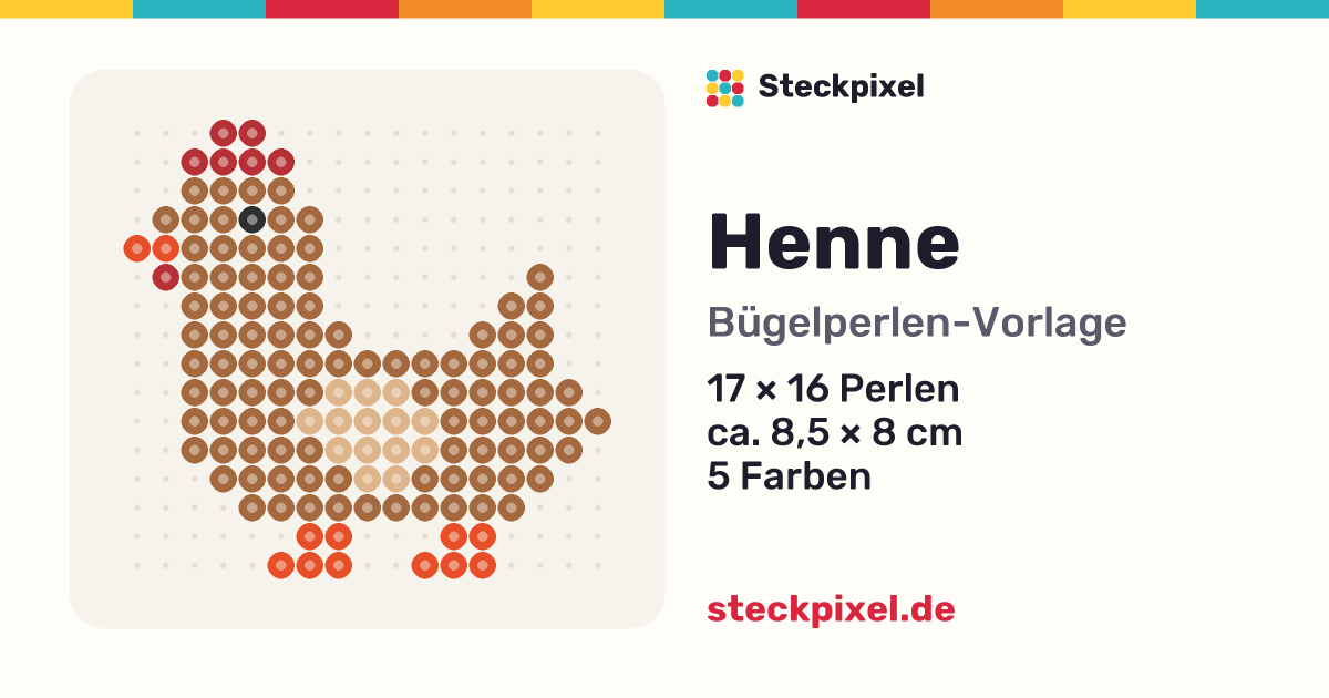 Bügelperlen-Vorlage Henne