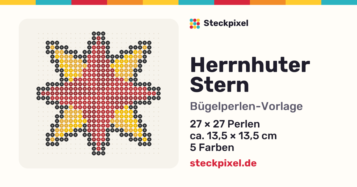 Bügelperlen-Vorlage Herrnhuter Stern