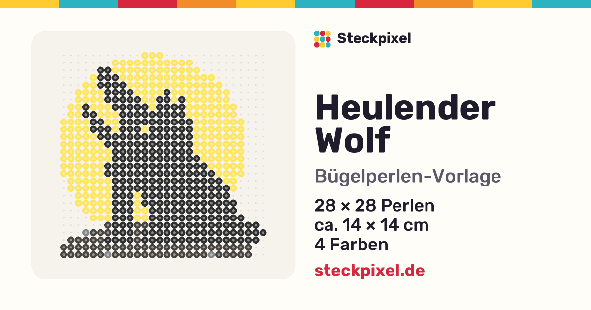 Bügelperlen-Vorlage Heulender Wolf