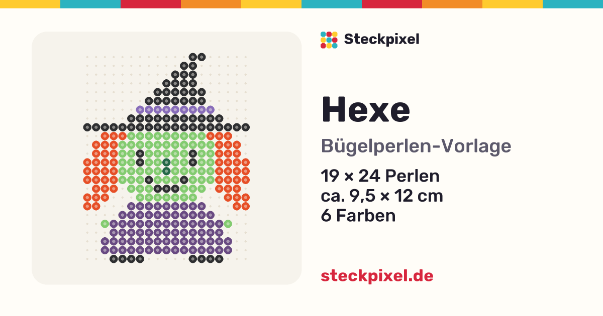 Bügelperlen-Vorlage Hexe