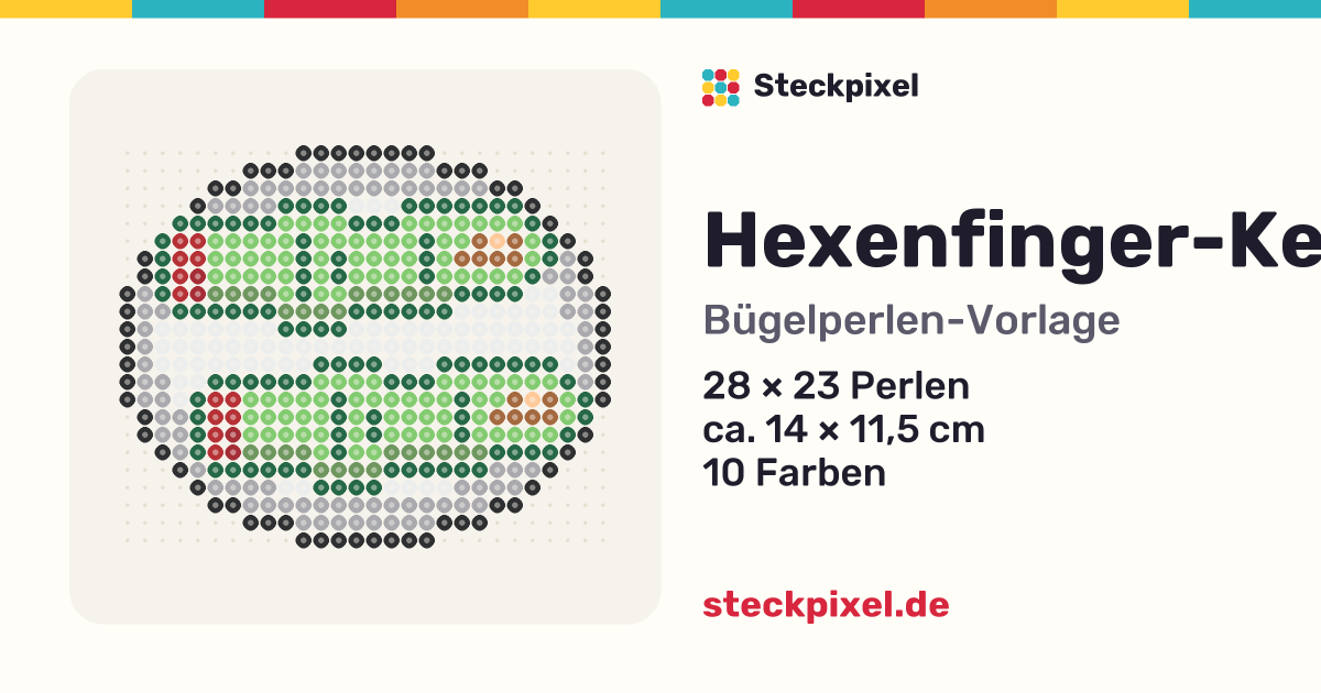 Bügelperlen-Vorlage Hexenfinger-Keks