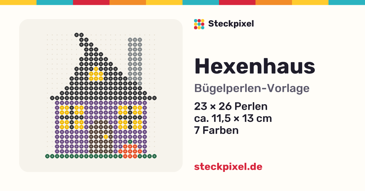 Bügelperlen-Vorlage Hexenhaus