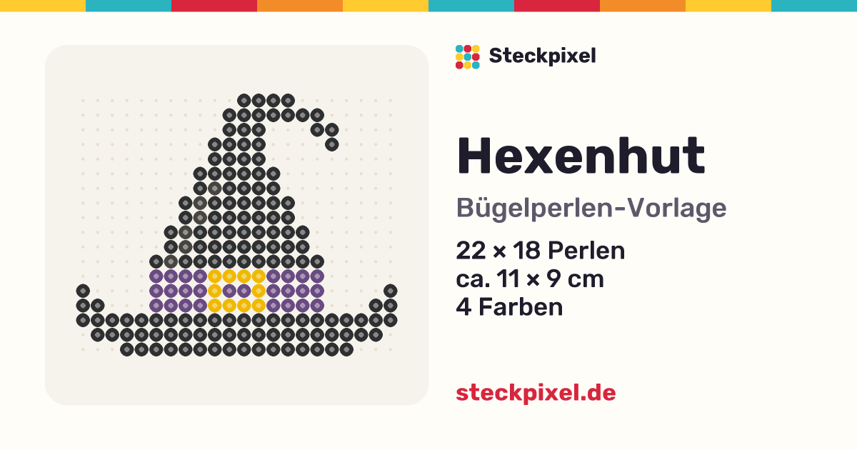 Bügelperlen-Vorlage Hexenhut