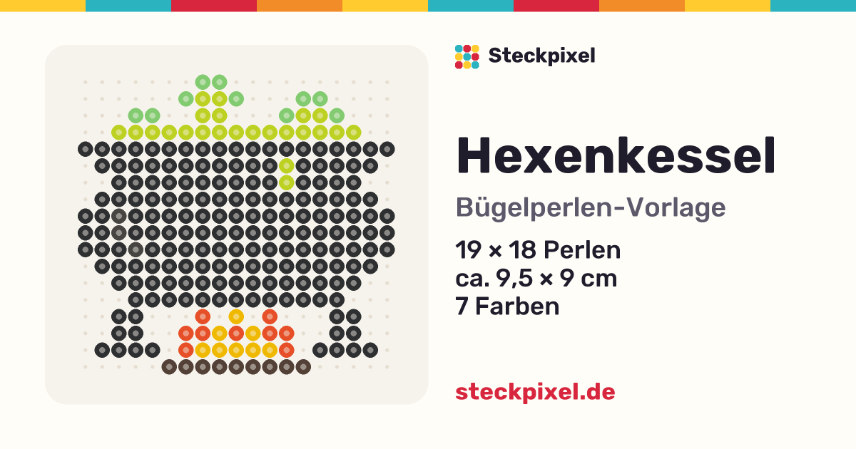 Bügelperlen-Vorlage Hexenkessel