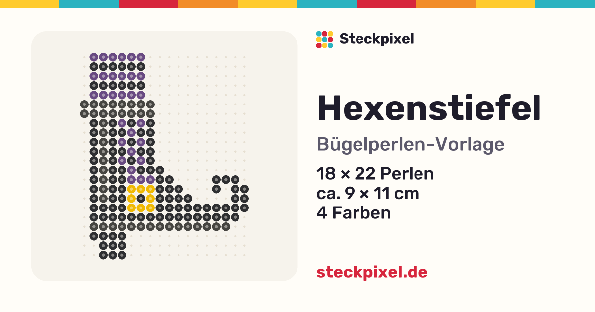 Bügelperlen-Vorlage Hexenstiefel
