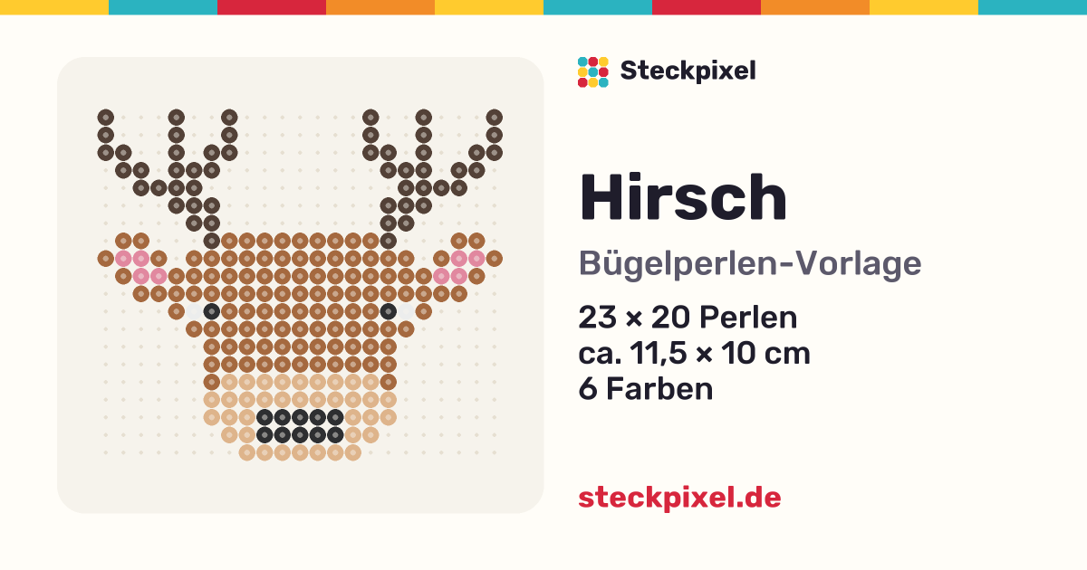 Bügelperlen-Vorlage Hirsch