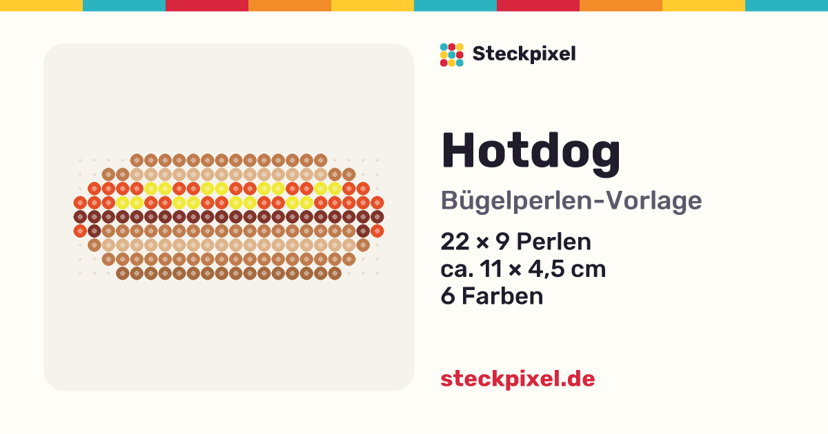 Bügelperlen-Vorlage Hotdog