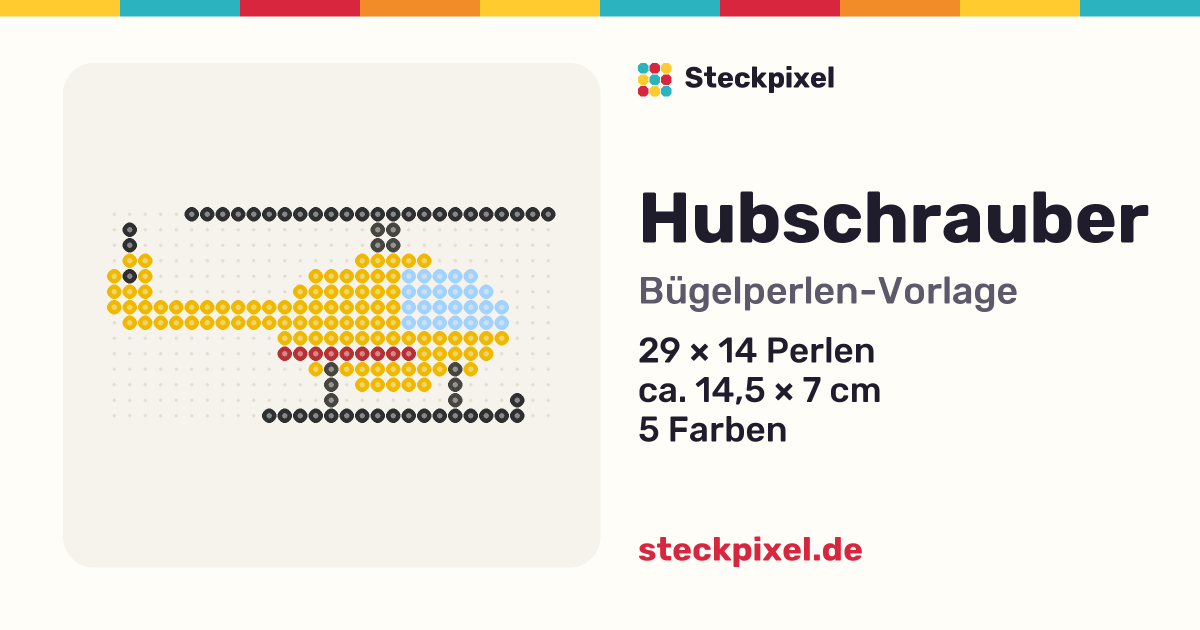 Bügelperlen-Vorlage Hubschrauber