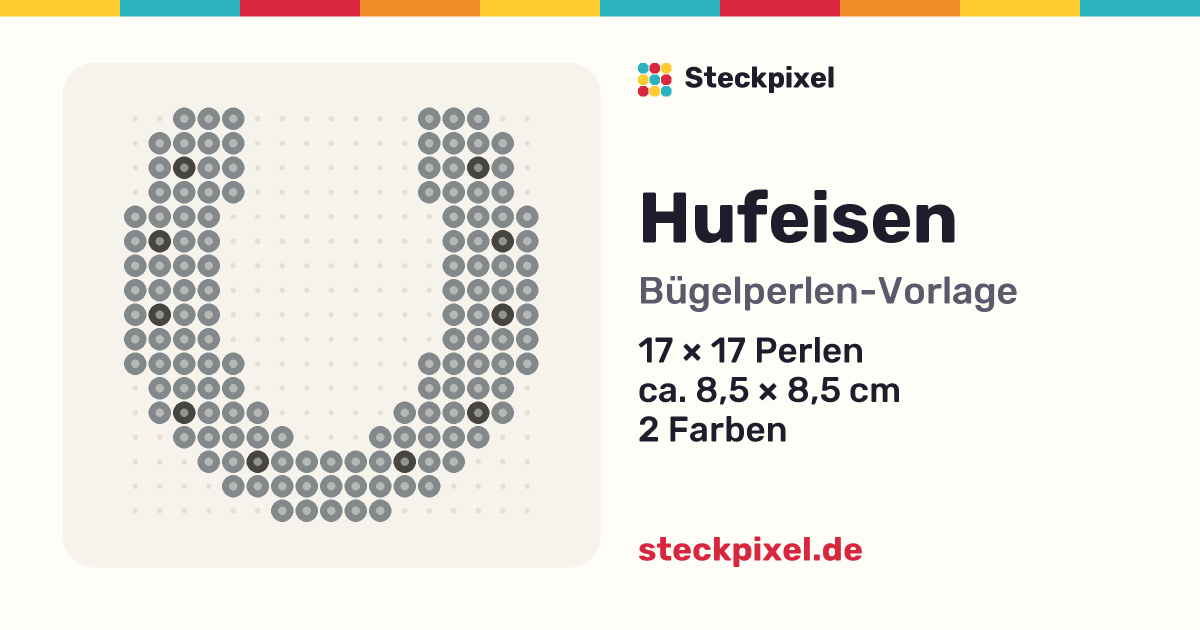Bügelperlen-Vorlage Hufeisen