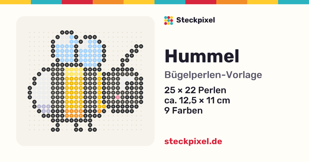 Bügelperlen-Vorlage Hummel