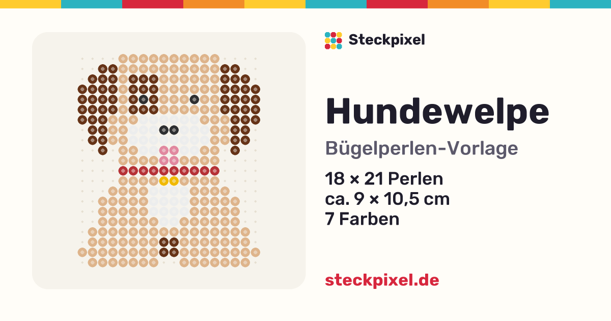 Bügelperlen-Vorlage Hundewelpe