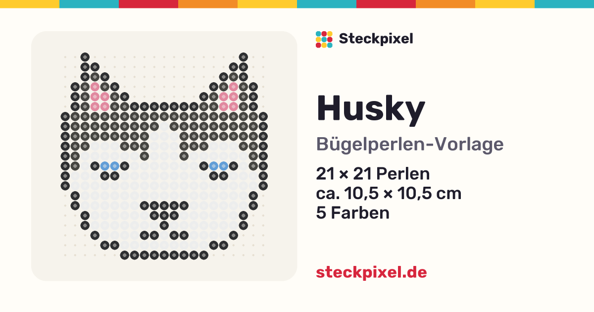 Bügelperlen-Vorlage Husky