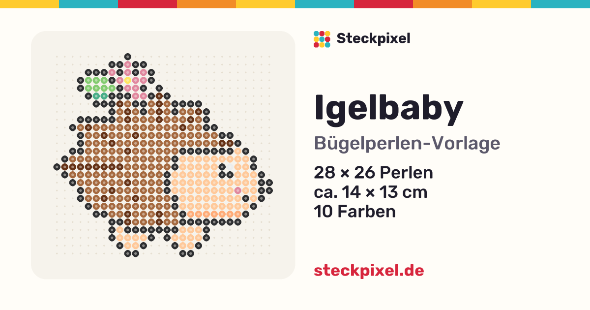Bügelperlen-Vorlage Igelbaby