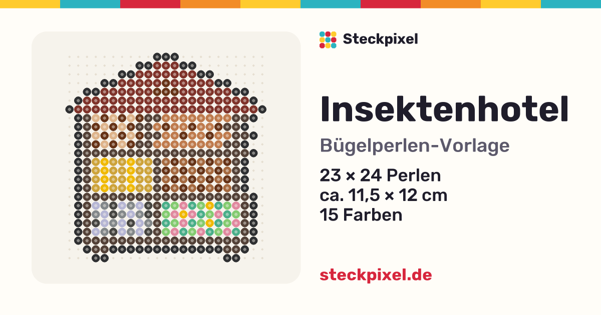 Bügelperlen-Vorlage Insektenhotel