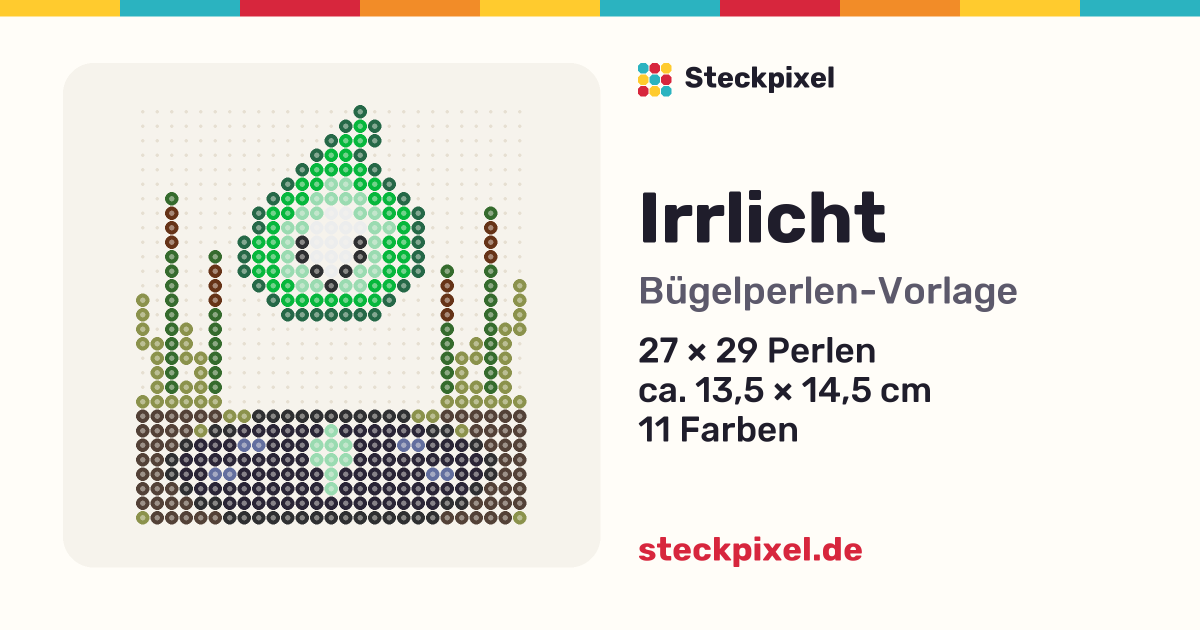 Bügelperlen-Vorlage Irrlicht